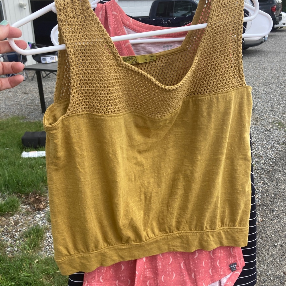 Prana yellow tank top small